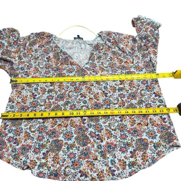 Democracy Top Women's Floral Blouse 2XL Comfort Relaxed Oversized Bohemian Boho - Picture 7 of 9